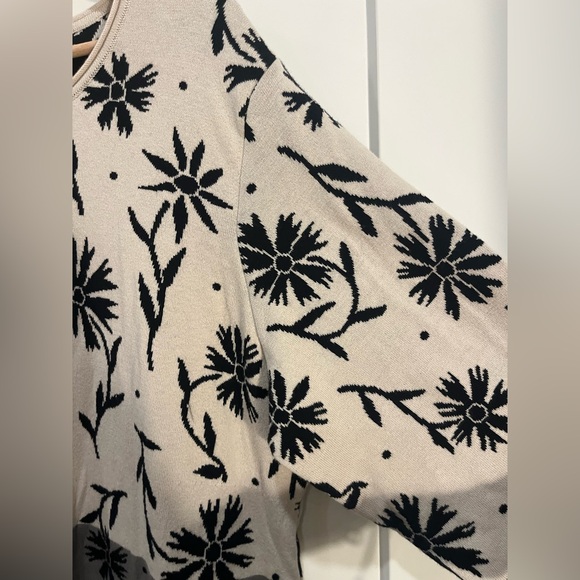 Gudrun Sjoden Organic Cotton Floral Long Sleeve Sweater Shift Lagenlook Dress - Picture 3 of 10